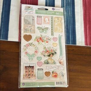 Prima Chipboard Stickers - Multicolor 44 items NEW